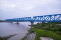Dhaka to Bhanga railway Steel structure Rail Bridge Over the Arialkha River in Bangladesh