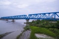 Dhaka to Bhanga railway Steel structure Rail Bridge Over the Arialkha River in Bangladesh