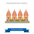 Dhakeshwari Temple Bangladesh landmarks vector flat attraction