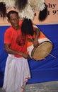 Dhaki playing traditional Dhak or drum Royalty Free Stock Photo