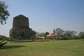 Dhamek Stupa and the new temple - Sarnath