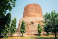 Dhamekh Stupa Sarnath ancient ruins in Varanasi, India Royalty Free Stock Photo