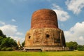 Dhamekh Stupa Sarnath ancient ruins in Varanasi Royalty Free Stock Photo