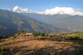DHAMPUS, NEPAL: Himalaya mountains seen from Annapurna foothills near Pokhara