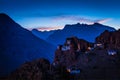 Dhankar gompa in twilight Royalty Free Stock Photo