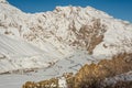 dhankar monastery in winters in himalayas - India Royalty Free Stock Photo