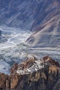 Dhankar monastry perched on a cliff in Himalayas, India Royalty Free Stock Photo