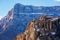 Dhankar monastry perched on a cliff in Himalayas, India Royalty Free Stock Photo