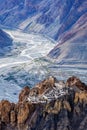 Dhankar monastry perched on a cliff in Himalayas, India Royalty Free Stock Photo