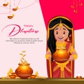 Creative banner design of Happy Dhanteras Royalty Free Stock Photo