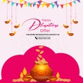 Creative banner design of Happy Dhantera Royalty Free Stock Photo