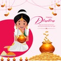 Creative banner design of Happy Dhanteras Royalty Free Stock Photo