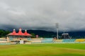 Wide angle shot of the famed dharamshala cricket stadium the worlds highest altitude stadium a tourism hotspot and landmark Royalty Free Stock Photo