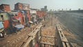 Dharavi slums in east Mumbai. Bandra District, Maharashtra, India. Royalty Free Stock Photo