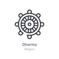 dharma outline icon. isolated line vector illustration from religion collection. editable thin stroke dharma icon on white