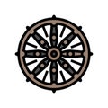 dharma wheel dharmachakra color icon vector illustration