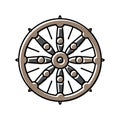 dharma wheel dharmachakra color icon vector illustration