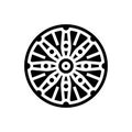 dharma wheel dharmachakra glyph icon vector illustration
