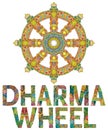 Dharma Wheel or dharmachakra, theach and walk to the path of Nirvana