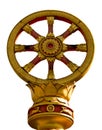 Dharmacakra gold on white Royalty Free Stock Photo