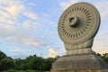 Dharmacakra or the wheel of doctrine at Phutthamonthon,Nakhon Pathom Province ,Thailand. Royalty Free Stock Photo