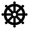 Dharmachakra Wheel of Dharma - a symbol of Buddhism and Hinduism flat icon