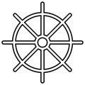 Dharmachakra. Wheel of Dharma - a symbol of Buddhism and Hinduism flat vector icon for apps and websites