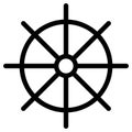 Dharmachakra. Wheel of Dharma - a symbol of Buddhism and Hinduism flat vector icon for apps and websites