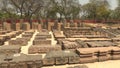 Dharmarajika Stupa near Dhamekh Stupa at Sarnath, Buddha place, Varanasi, India, 4k footage video