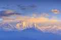 Dhaulagiri mountain range with sunrise view from Poonhill, Nepal Royalty Free Stock Photo