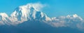 Dhaulagiri panorama, blue colored panoramic view Royalty Free Stock Photo