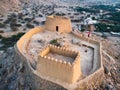 Dhayah Fort in North Ras Khaimah emirate in UAE aerial Royalty Free Stock Photo