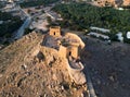 Dhayah Fort in North Ras Khaimah emirate in UAE aerial Royalty Free Stock Photo