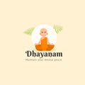 Dhayanam maintain your mental peace vector mascot logo