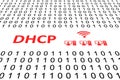 DHCP concept binary code 3d