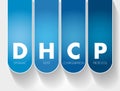 DHCP - Dynamic Host Configuration Protocol acronym, technology concept background