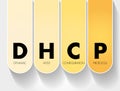 DHCP - Dynamic Host Configuration Protocol acronym, technology concept background