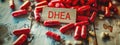 DHEA capsules supplements on the table. Selective focus. Royalty Free Stock Photo