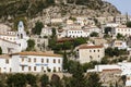 Dhermi, Albania, July 9 2019: Traditional mountain village above the Mediterranean Sea in the Albanian mountains