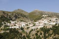 Dhermi, Albania, July 9 2019: Traditional mountain village above the Mediterranean Sea in the Albanian mountains Royalty Free Stock Photo