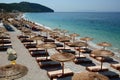 View of Dhermi beach at summer. Vlore county. Albania Royalty Free Stock Photo