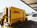 DHL Delivery van at Baden-Baden German airport