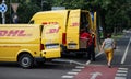 DHL delivery van Royalty Free Stock Photo