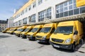 DHL delivery vans at depot in Siegen, Germany.