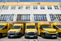 DHL delivery vans at depot in Siegen, Germany. Royalty Free Stock Photo