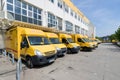 DHL delivery vans at depot in Siegen, Germany. Royalty Free Stock Photo