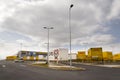 DHL and DPD shipping containers in front of Amazon logistics building on March 12, 2017 in Dobroviz, Czech republic.