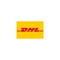 DHL logo editorial illustrative on white background Royalty Free Stock Photo