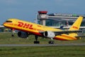 DHL Plane Royalty Free Stock Photo