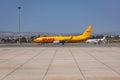 DHL plane Larnaca city, Cyprus Royalty Free Stock Photo